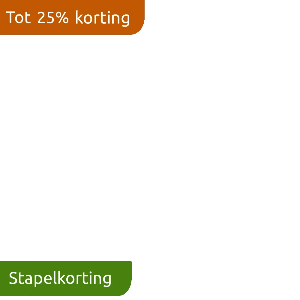 Actielabel stapelkorting tot 25 procent korting 2.0