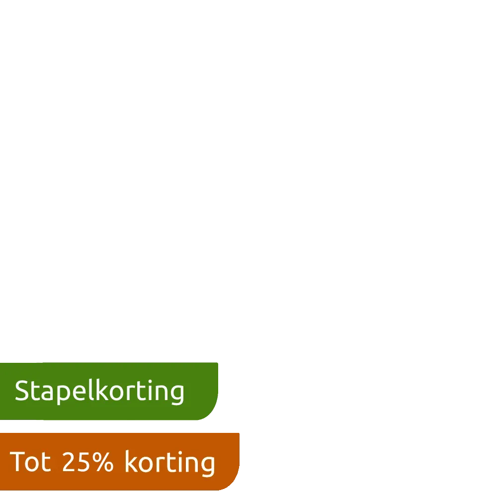 Actielabel stapelkorting tot 25 procent korting 4.0