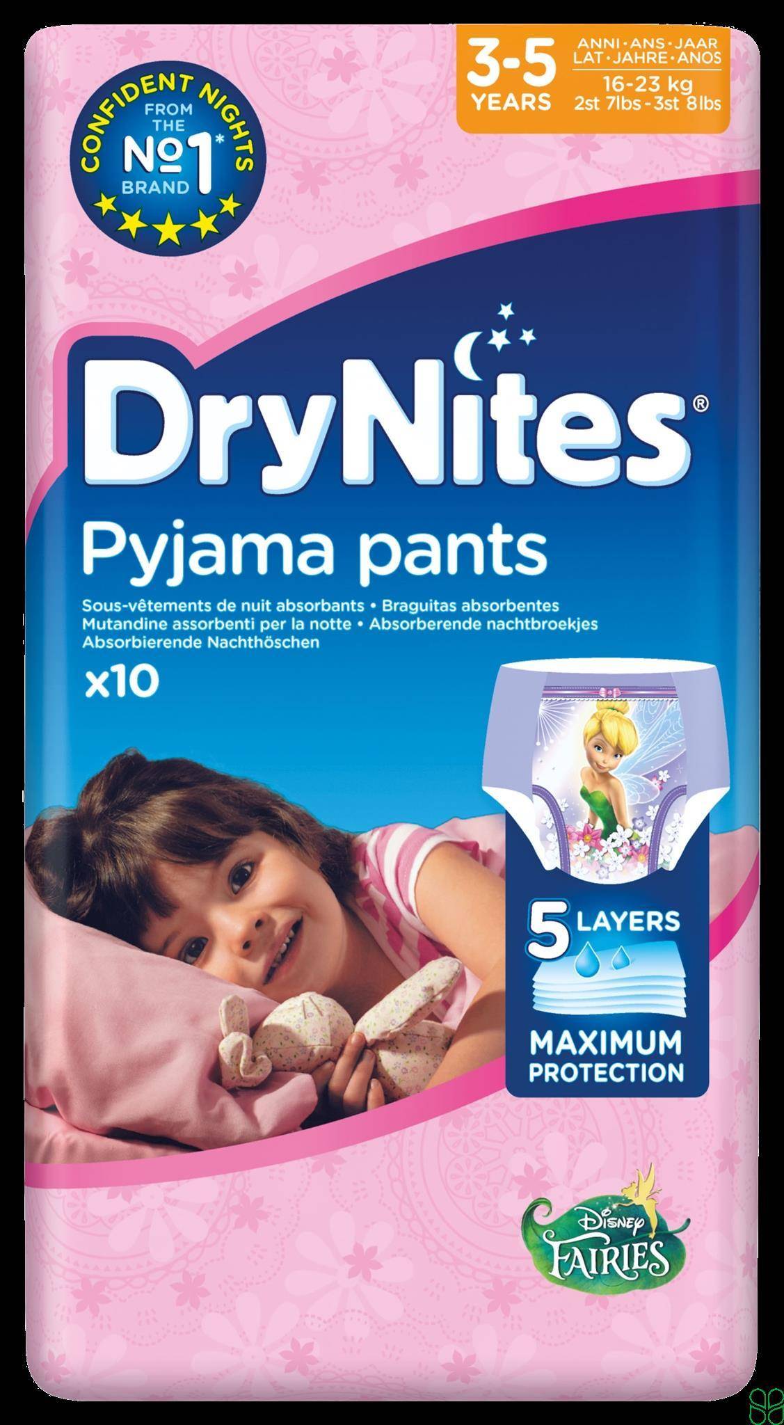 Huggies Drynites Meisjes 3-5 Luierbroekjes 10 stuks