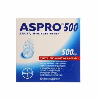 Aspro Acetylsalicylzuur 500mg Bruistabletten 20 stuks