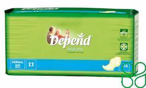 Depend Anatomic Normal Inleggers 16 stuks