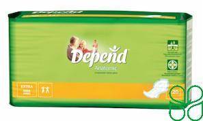 Depend Anatomic Inlegger Extra Blauw 20 Stuks