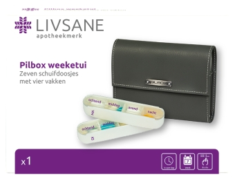 Livsane Pilbox Weeketui 7 Schuifdozen-4-Vaks 1 stuk