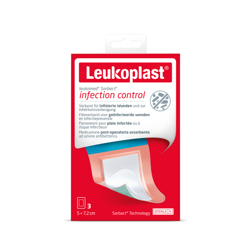 Leukoplast Leukomed Sorbact 5 x 7,2cm 3 stuks