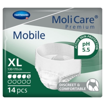 Molicare Premium Mobile 5 Druppels Pants XLarge 130-170cm 14 Stuks