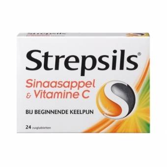 Strepsils Sinaasappel & Vitamine C Zuigtabletten 24 stuks