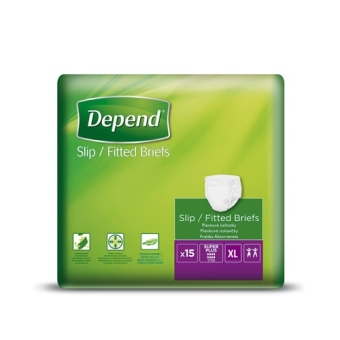 Depend Fitted Briefs Super Plus Slips XL 15 stuks