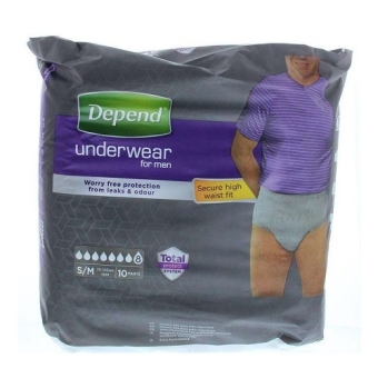 Depend Underwear For Men Super S/M Pants 10 stuks