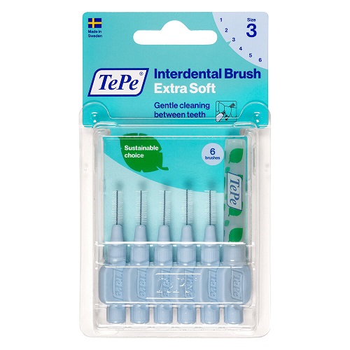 Tepe 0.6mm Lichtblauw Extra Soft Interdentale Ragers 6 stuks