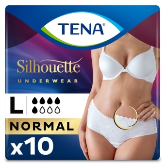 Tena Silhouette Blanc Normal Low Waist Onderbroeken L 10 stuks