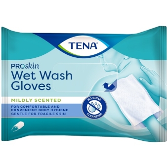 Tena Wet Wash GLove  Washand Mildly Scented 5 Stuks