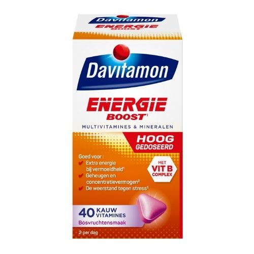 Davitamon Energie Boost Vitamine B Complex Kauwtabletten 40 stuks