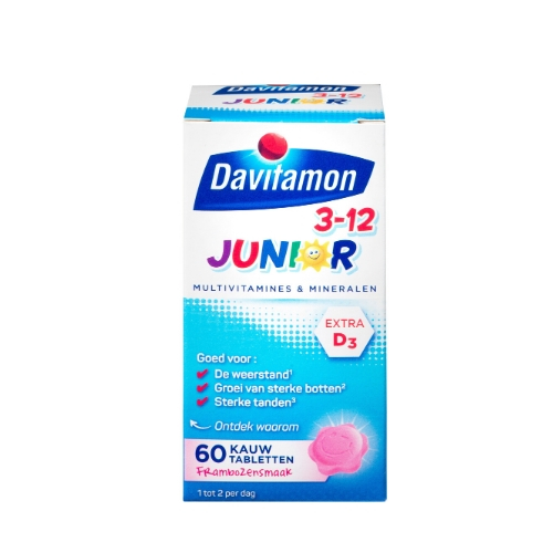 Davitamon Junior Framboos Kauwtabletten 60 stuks