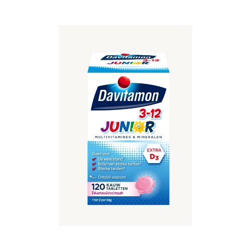 Davitamon Junior Extra D3 Framboos Kauwtabletten 120 stuks