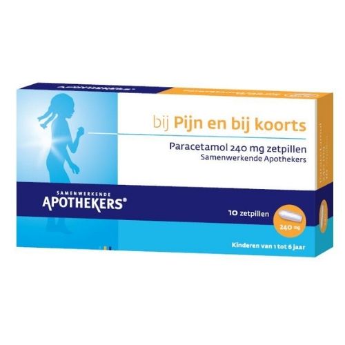 Apothekers Paracetamol 240mg Zetpillen 10 stuks