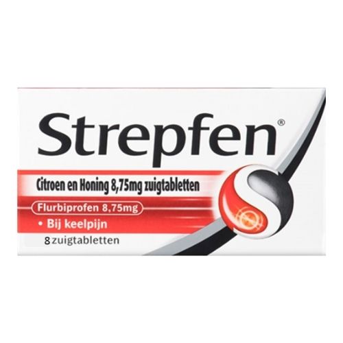 Strepfen Citroen en Honing Flurbiprofen 8,75mg Zuigtabletten 8 stuks