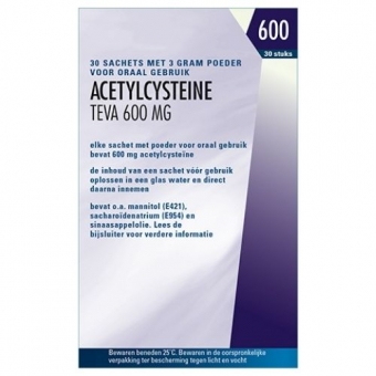 Teva Acetylcysteïne 600mg Sachets 30 stuks