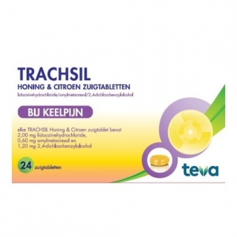 Teva Trachsil Honing & Citroen Lidocaïne 2mg Zuigtabletten 24 stuks