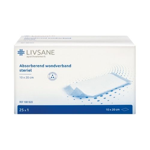 Livsane Absorberend wondverband steriel 10 x 20 cm 25 stuks
