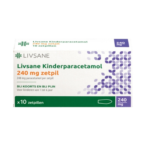 Livsane Kinderparacetamol 240mg Zetpillen 10 stuks