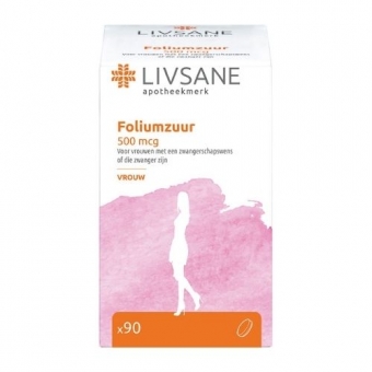 Livsane Foliumzuur 500mcg Tabletten 90 stuks