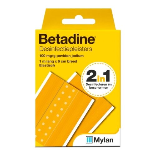 Betadine Desinfectiepleisters 2 In 1 Povidon Jodium 100mg/g Pleister 1 stuk