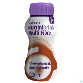 Nutricia Nutridrink Multi Fibre Chocolade Flesjes 4 x 200ml