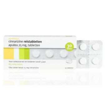 Apotex Cinnarizine 25mg Tabletten 30 stuks