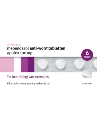 Sanias Mebendazol 100mg Anti-wormtabletten 6 stuks