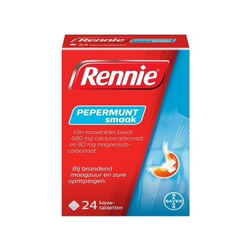 Rennie Pepermunt Calciumcarbonaat 680mg Kauwtabletten 24 stuks