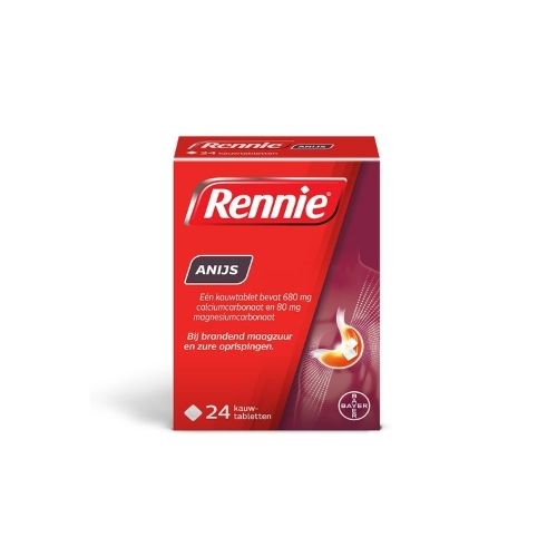 Rennie Anijs Calciumcarbonaat Kauwtabletten 24 stuks