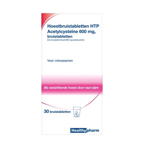 Healthypharm AcetylcysteÃ¯ne 600mg Hoestbruistabletten 30 stuks