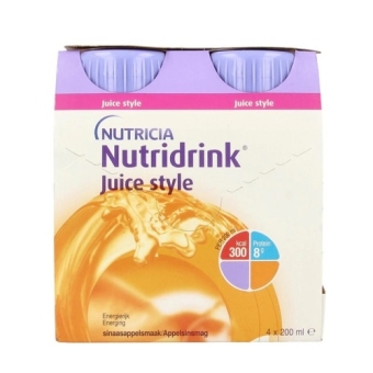 Nutricia Nutridrink Juice Style Sinasappel Flesjes 4 x 200ml