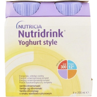 Nutricia Nutridrink Yoghurt Style Vanille/Citroen Flesjes 4 x 200ml