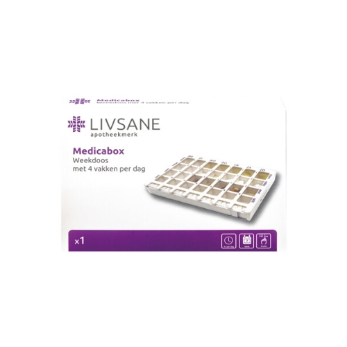 Livsane Medicabox Weekdoos 28-Vaks Braille 1 stuk