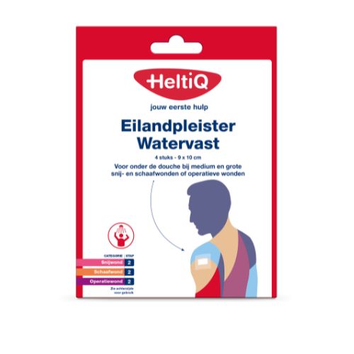 HeltiQ Watervast Eilandpleisters 9 x 10cm 4 stuks