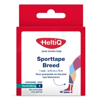 HeltiQ Sporttape Breed 3,75 cm x 10 m, 1 karton 1 stuk