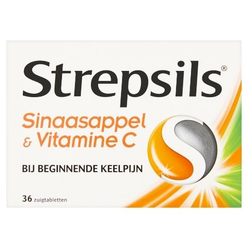 Strepsils Sinaasappel & Vitamine C Zuigtabletten 36 stuks