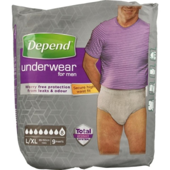 Depend Voor Man Super Pants Large/XLarge 9 Stuks