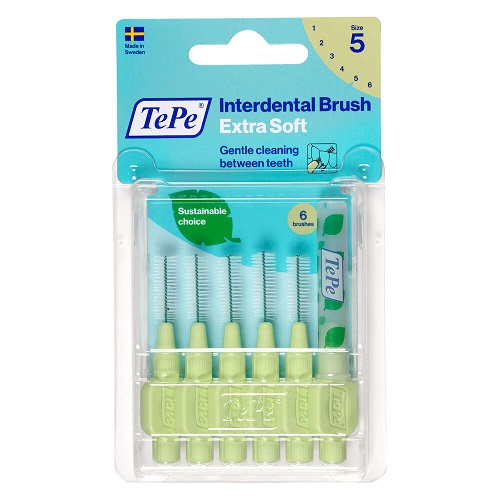 Tepe 0.8mm Lichtgroen Extra Soft Interdentale Ragers 6 stuks