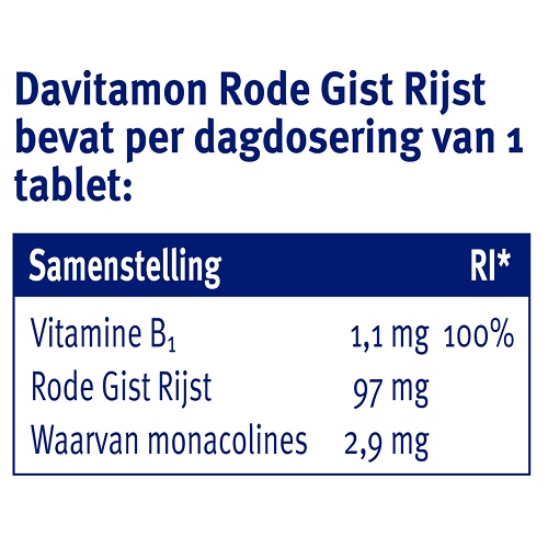 Davitamon Rode Gist Rijst Vitamine B Tabletten 30 stuks