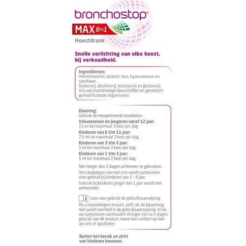 Bronchostop Max 8-in-1 Hoestdrank 120ml