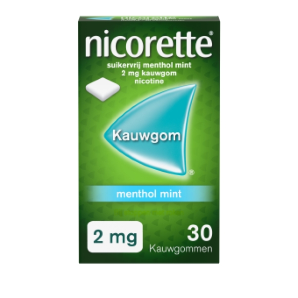 Nicorette Kauwgom Methol Mint 2mg 30 stuks